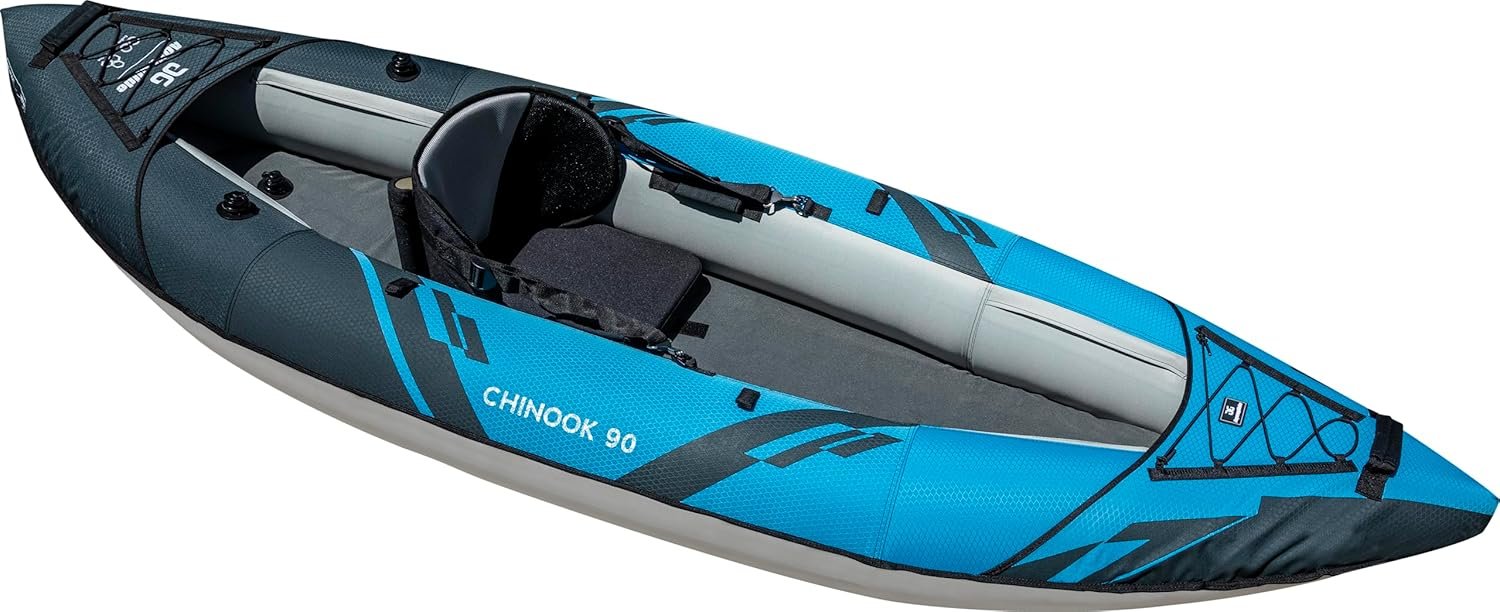 AQUAGLIDE Chinook 90 Inflatable 9' Foot Kayak Kit Packable Includes Pump for Adu... - Image 3