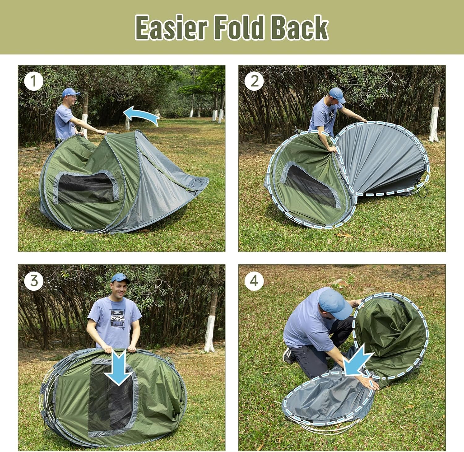 Night Cat Pop-up Camping Tent: 2 Person Tent Waterproof Instant Easy Setup Famil... - Image 3