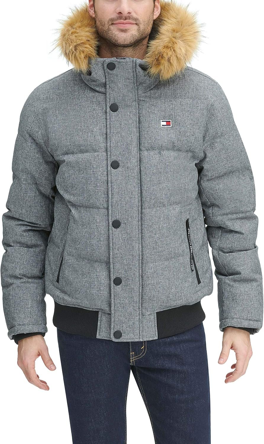Tommy Hilfiger Men's Arctic Cloth Quilted Snorkel Bomber Jacket (Standard and Bi... - Image 6