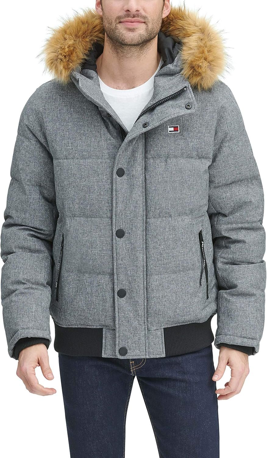 Tommy Hilfiger Men's Arctic Cloth Quilted Snorkel Bomber Jacket (Standard and Bi... - Image 7