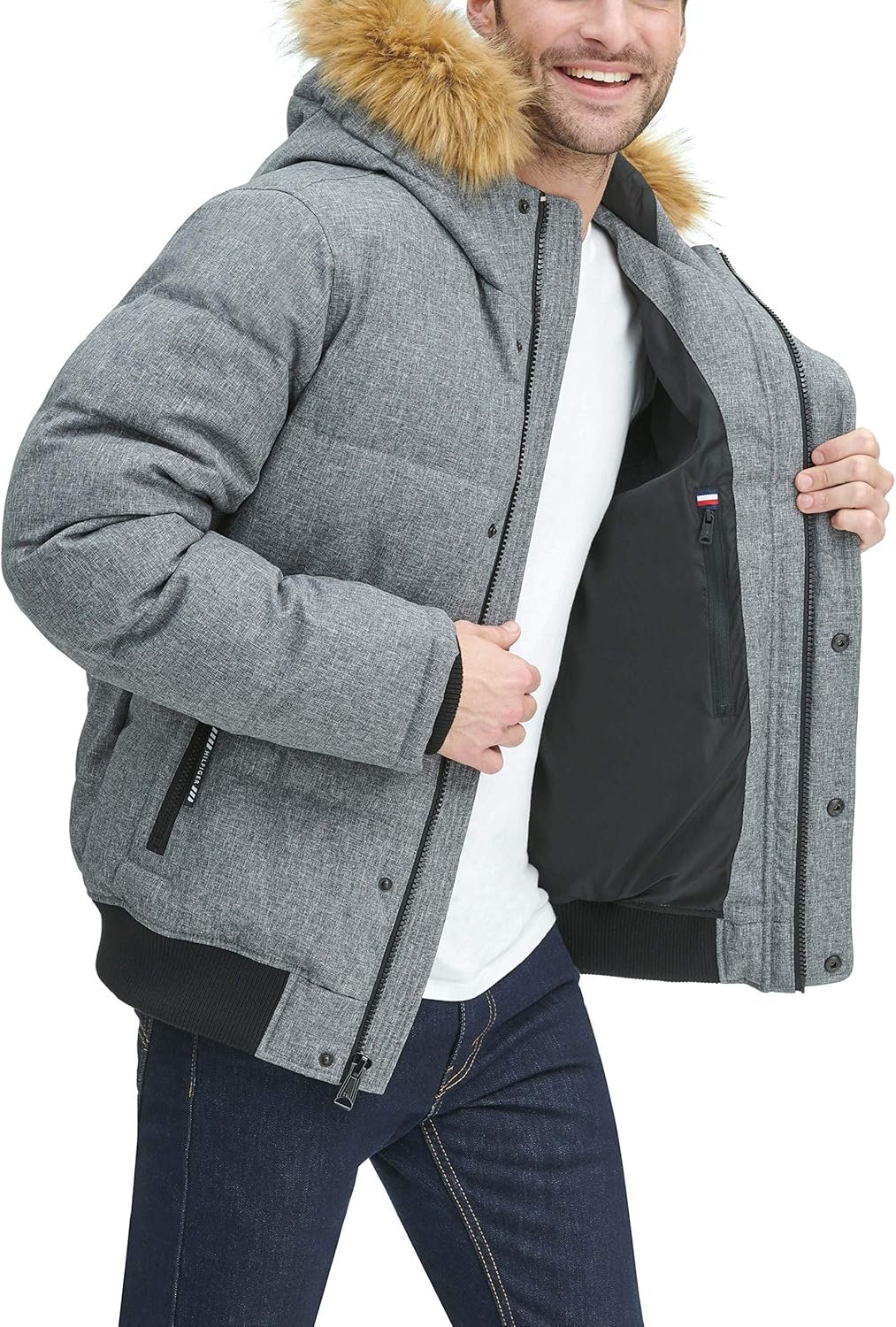 Tommy Hilfiger Men's Arctic Cloth Quilted Snorkel Bomber Jacket (Standard and Bi... - Image 8