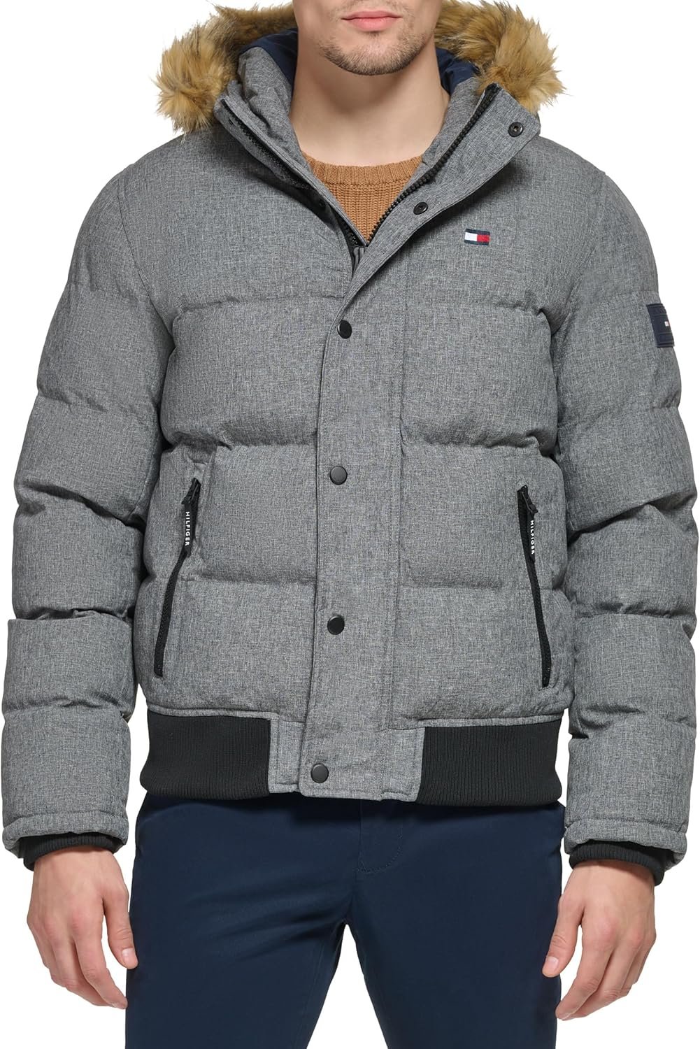 Tommy Hilfiger Men's Arctic Cloth Quilted Snorkel Bomber Jacket (Standard and Bi... - Image 2