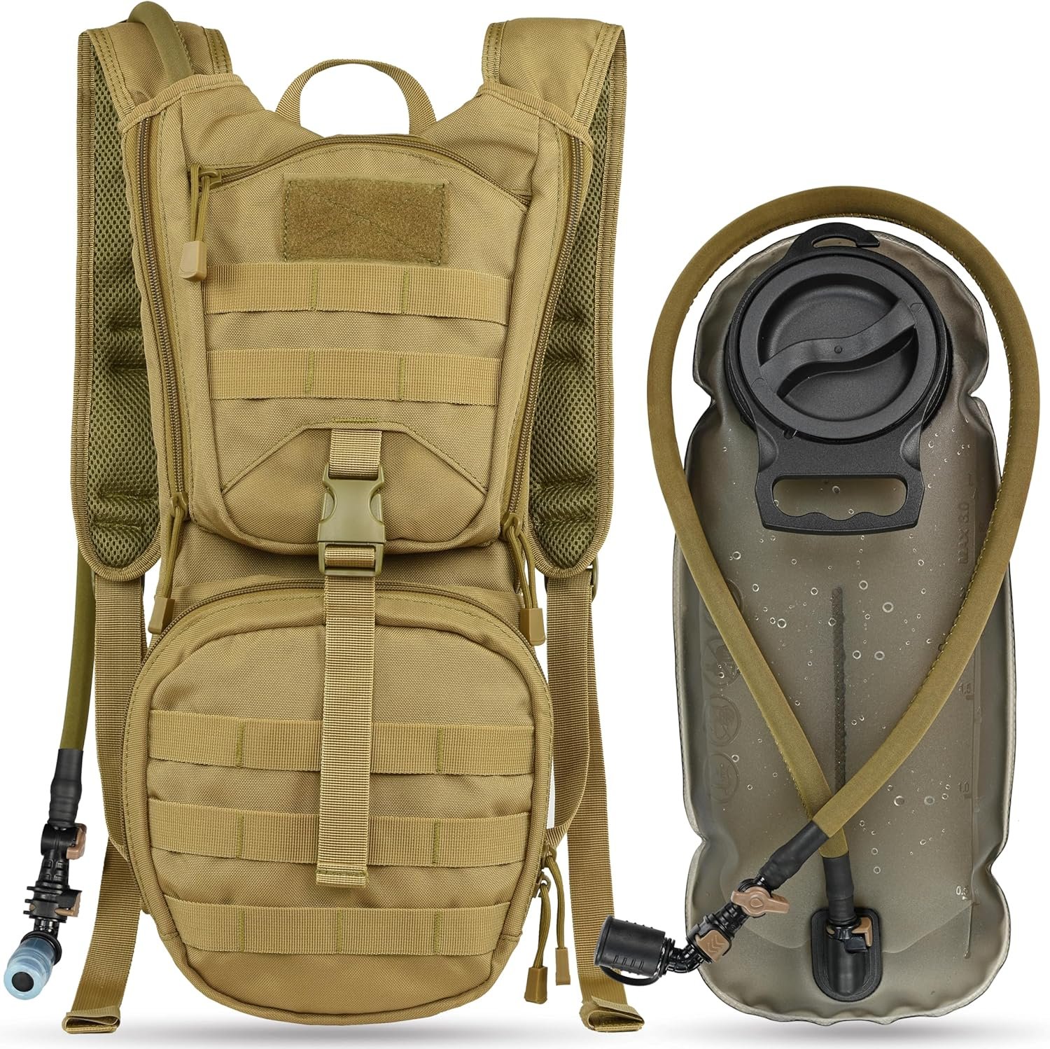 MARCHWAY Tactical Molle Hydration Pack Backpack with 3L TPU Water Bladder, Milit... - Image 2