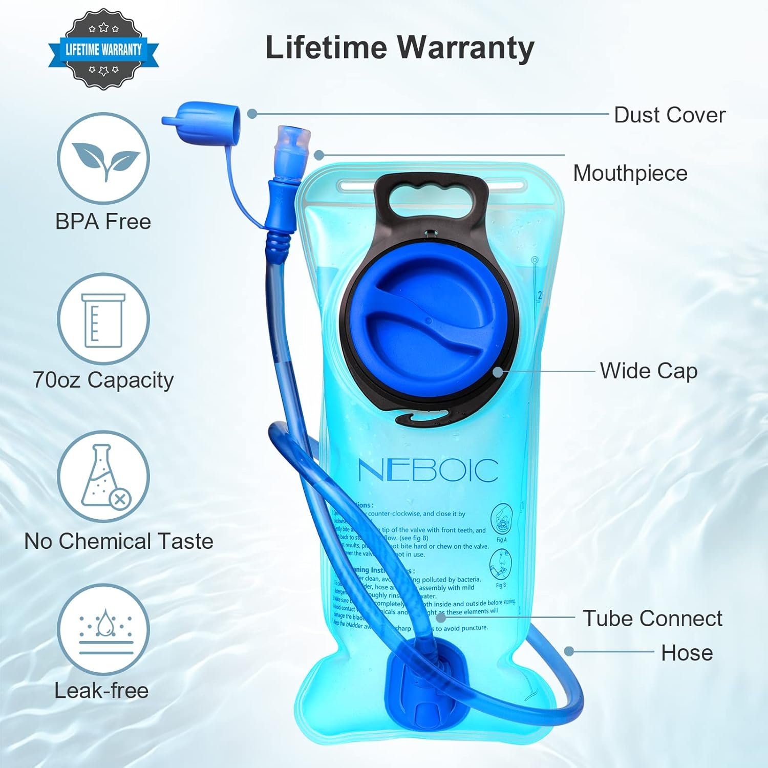 2Pack Hydration Backpack Pack with 2L Hydration Bladder - Lightweight Water Back... - Image 5