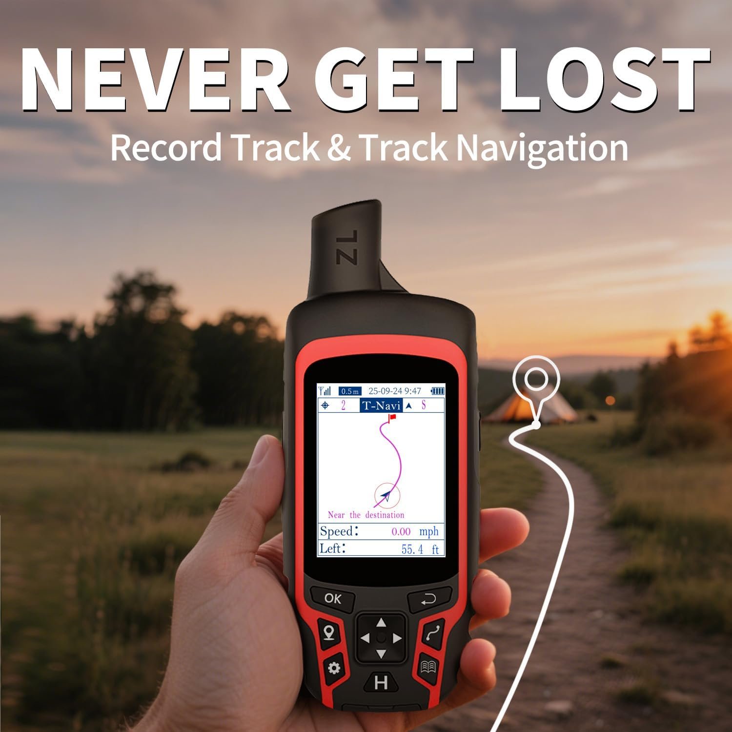 A6 Handheld GPS for Hiking, Rugged Waterproof GPS Navigator with 20 Hrs of Batte... - Image 5
