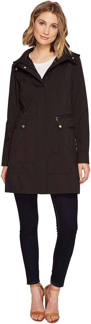 Cole Haan Women's Back Bow Packable Hooded Rain Jacket - Image 2