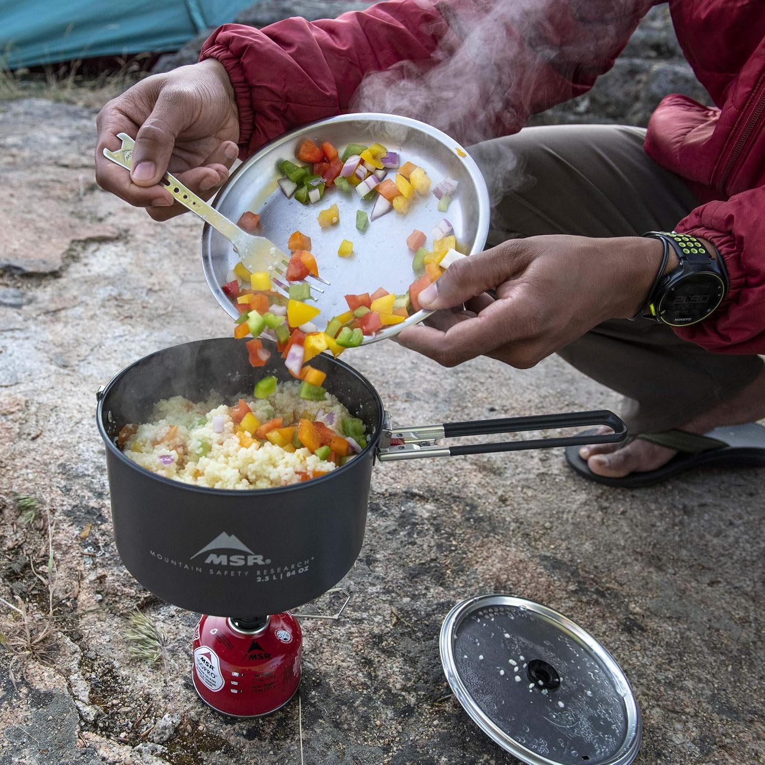 MSR 2.5 Liter Nonstick Ceramic Coated Solo Camping Cook Pot - Image 4